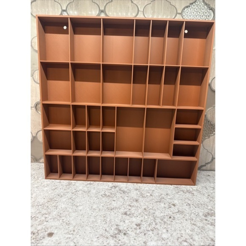 Trinket Shelf Tray Display 1:12 Brown Miniatures Dollhouse Minis 13.5"x13.5"
